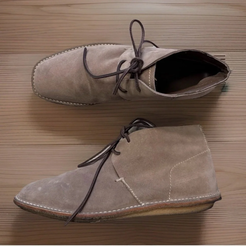 Yves Saint Laurent YSL Slp Desert Chukka Suede Boots Tan Mens 7.5 EU 40.5 Italy